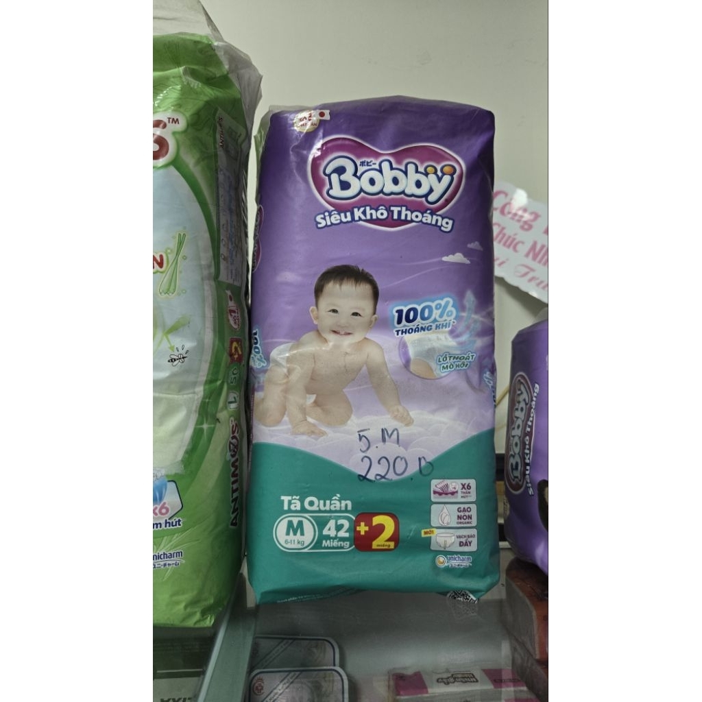 Tã quần Bobby Siêu Khô Thoáng size M