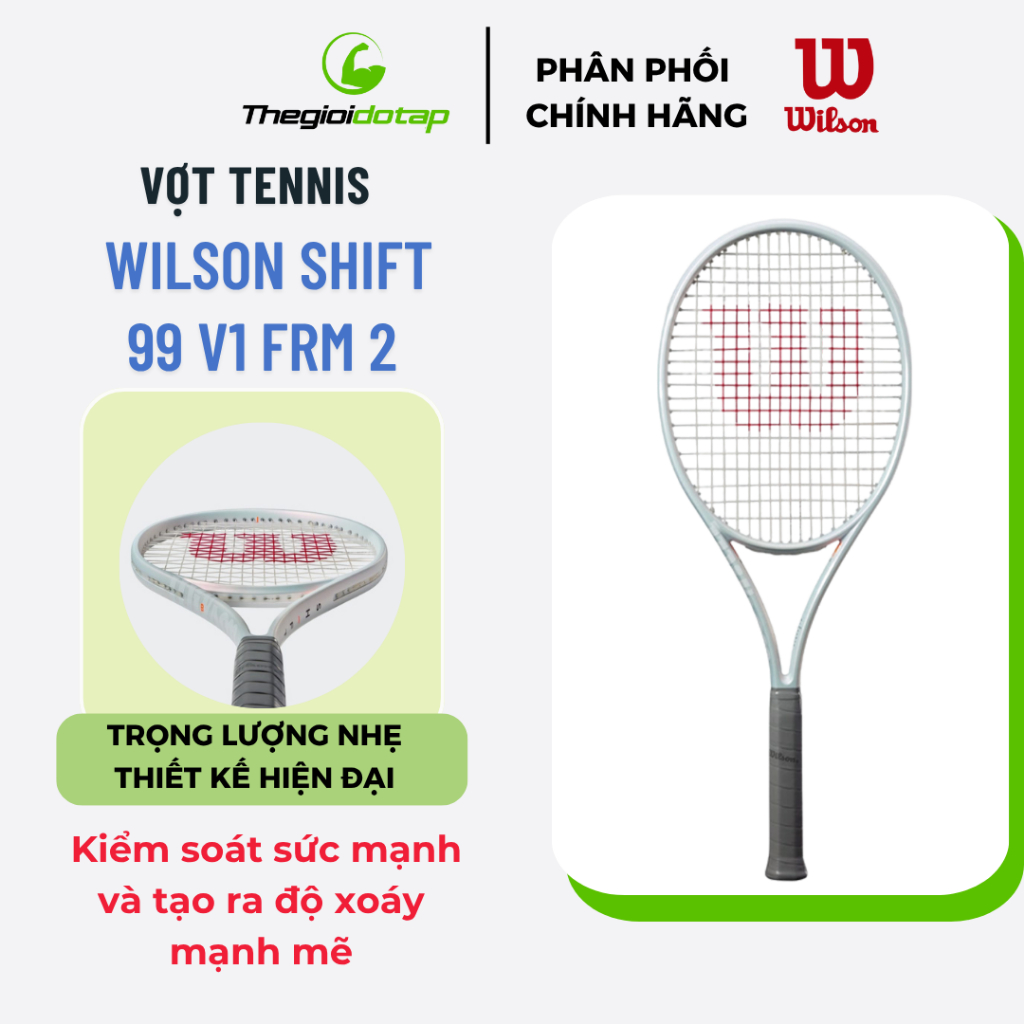 Vợt Tennis Wilson Shift 99 V1 FRM 2 - 300gr chính hãng, Dễ điều khiển, kiểm soát tốt thegioidotap