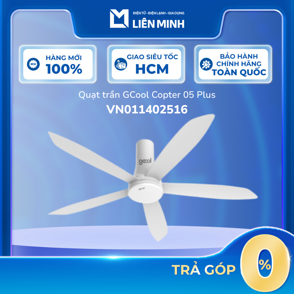 Quạt Trần Gcool Copter 05 Plus RL - VN011402516 (Trắng) / VN011402517 (Ghi Bạc) / VN011402518 (Nâu S
