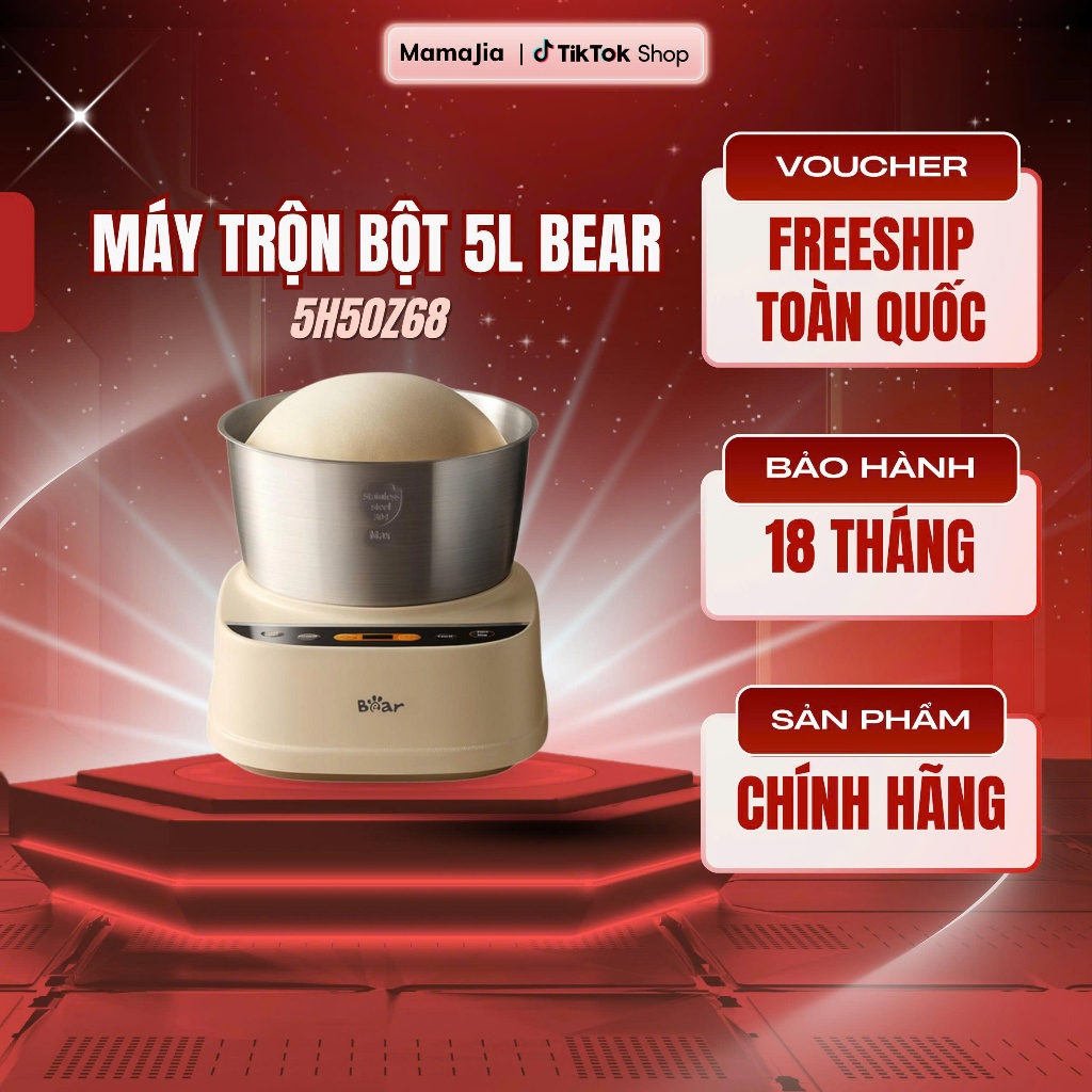 [MẪU MỚI ] Máy trộn bột Bear SM-5H50Z68 , Máy trộn bột làm bánh, máy trộn đa năng, máy nhào bột , má