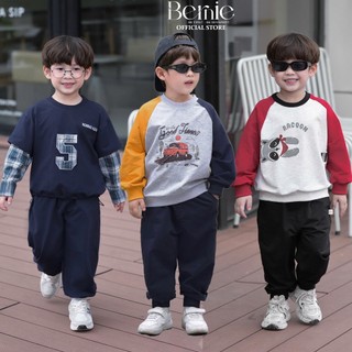   Nhiều mẫu xinh  Bộ dài tay bé trai thun da cá mềm ấm Bernie - Bộ thu đông bé trai size 10-26kg - 0624B13 