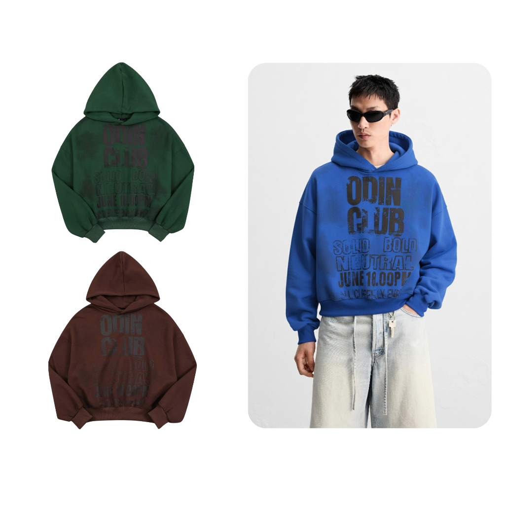 Áo Hoodie Neutral ODIN CLUB, Áo dài tay có chất liệu nỉ bông mềm mịn, form boxy tôn dáng