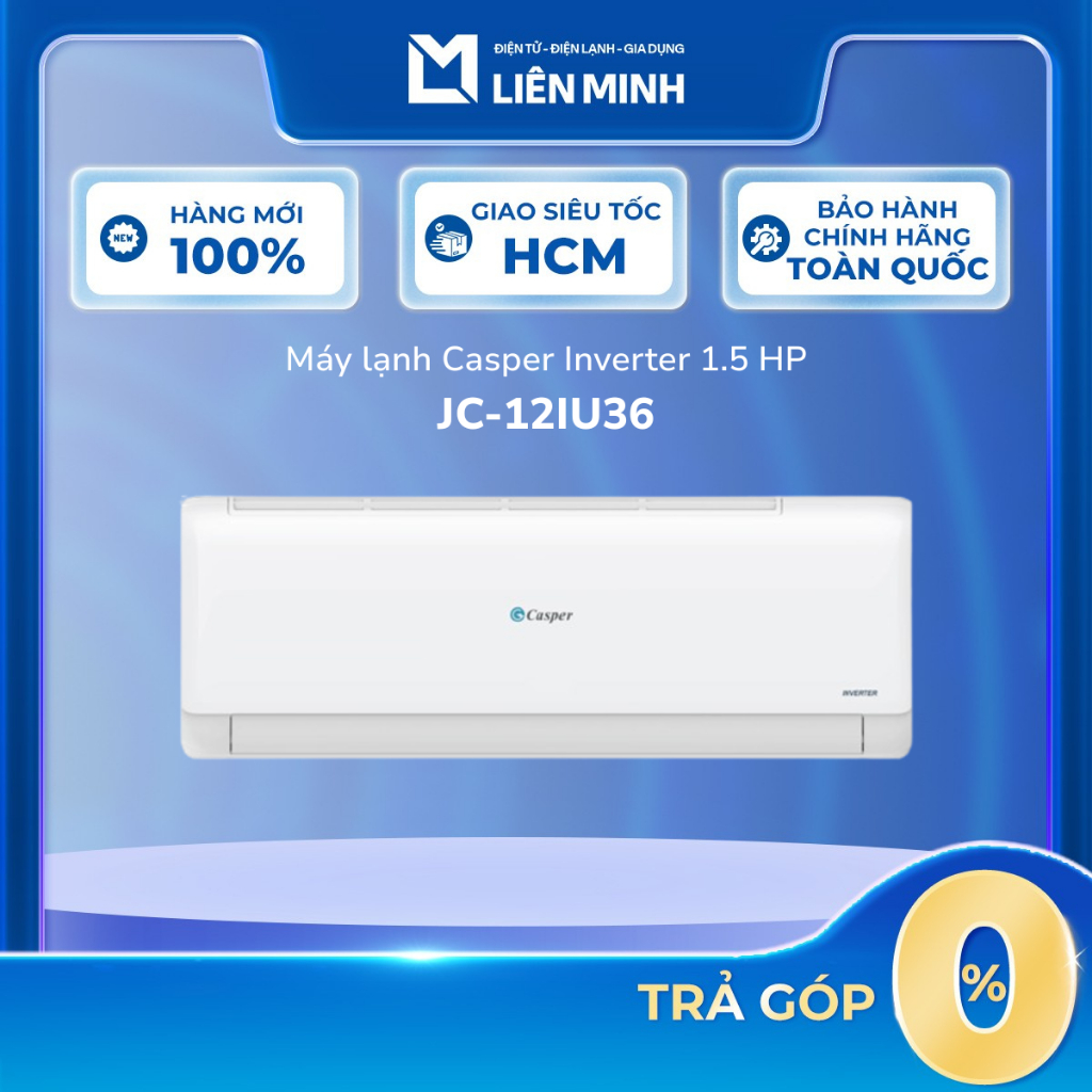 JC-12IU36 - Máy Lạnh Casper Inverter 1.5 HP - Làm Lạnh Nhanh Turbo Trong 30s [GIÁ MÁY]