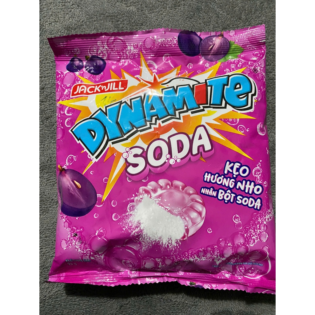Kẹo Dynamite Soda Vị Nho – Kẹo Nhân Bột Soda – Jack’n Jill – Gói 96g
