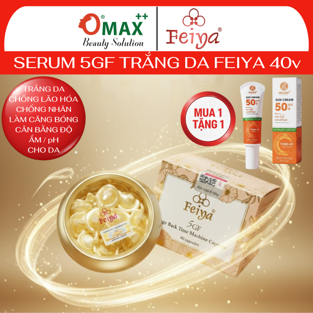 Viên Serum 5GF FEIYA 40v - Chống Nhăn - Ngừa Lão Hóa - Phục Hồi Da - Cân Bằng pH - Làm Trắng