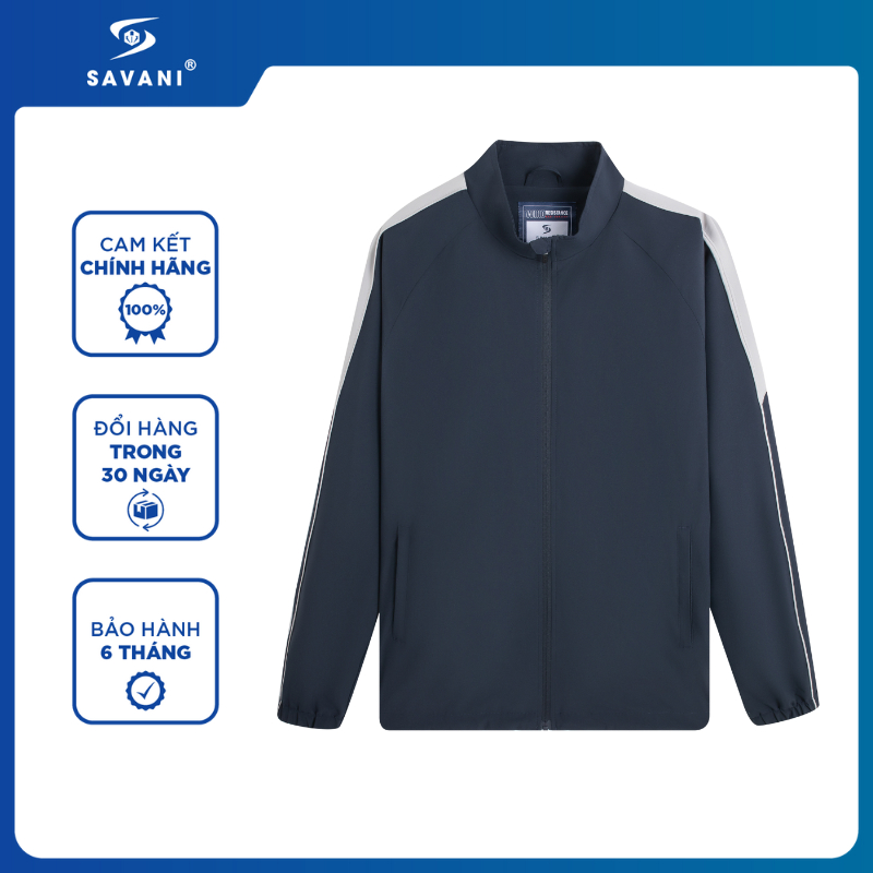 Áo Gió Nam Không Mũ SAVANI Cao Cấp, Chất Vải Chống Gió, Chống Nước, Giữ Ấm Tốt MAGK008W5
