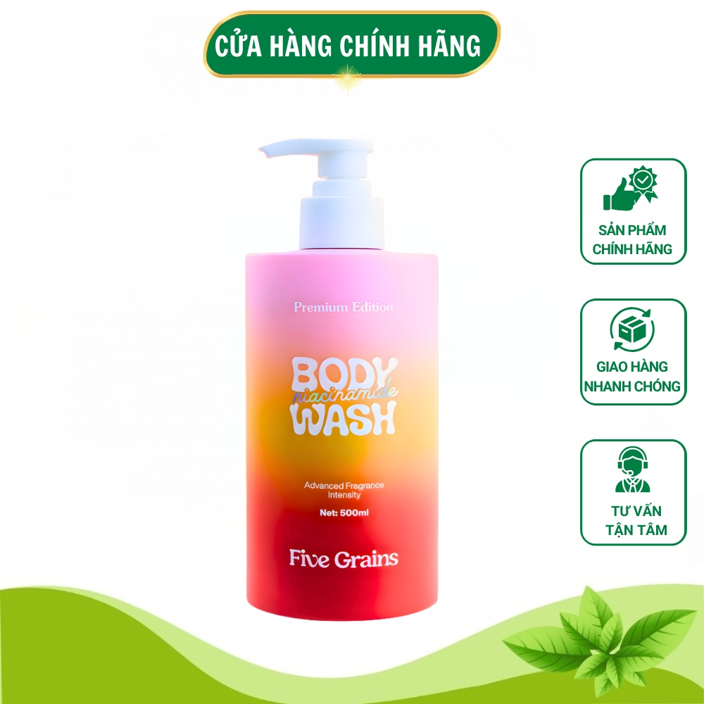 Sữa Tắm Nước Hoa Nữ Five Grains 500ml Chính Hãng, Sữa Tắm Thơm Lâu Dưỡng Trắng Da Body, Cấp Ẩm Da Mị