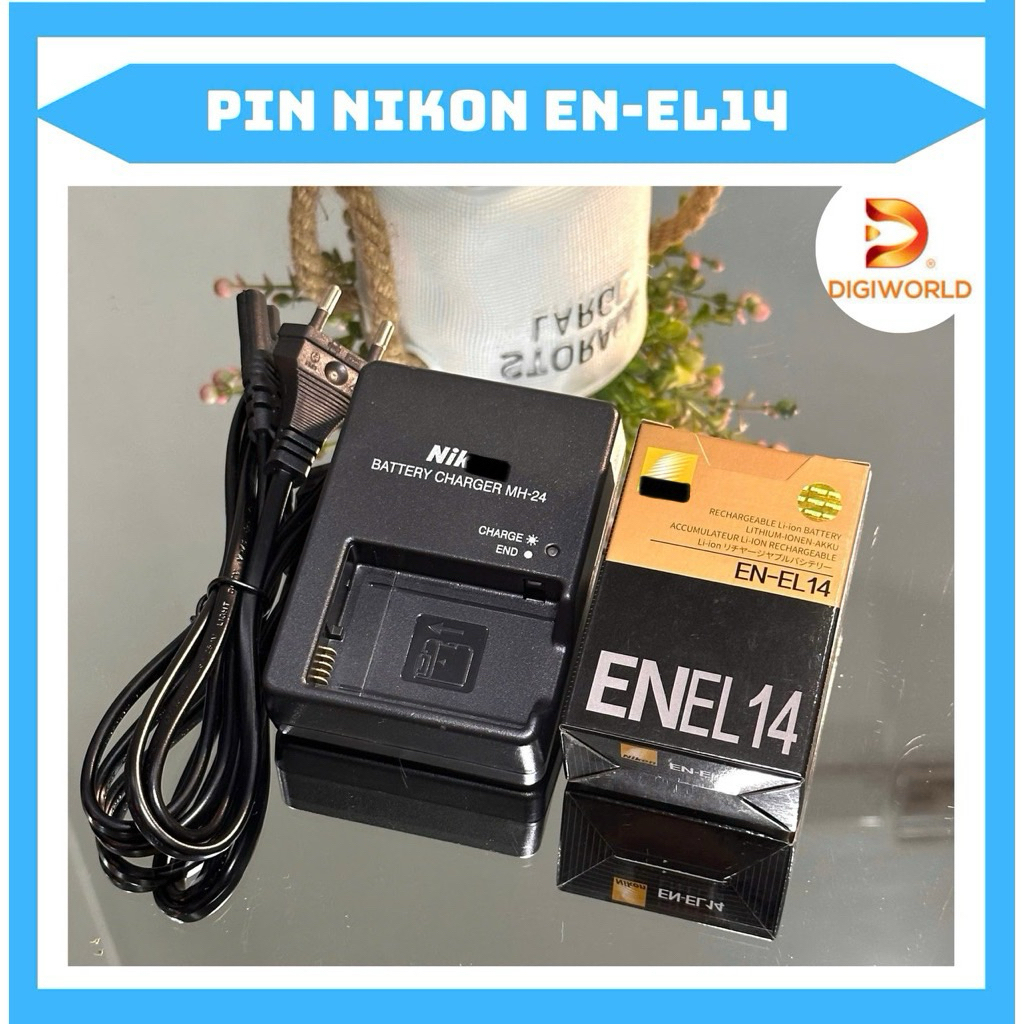 Bộ Sạc Pin Nikon EN-EL14 ( Combo Hãng ) dùng cho  D5100 •  D5200 •  D5300 , D5500