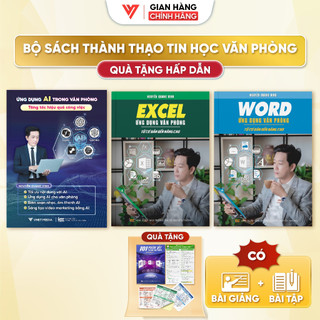 Combo 3 Sách Ứng Dụng AI, Sách Excel Và Sách Word - Ứng Dụng Văn Phòng Từ Cơ Bản Đến Nâng Cao