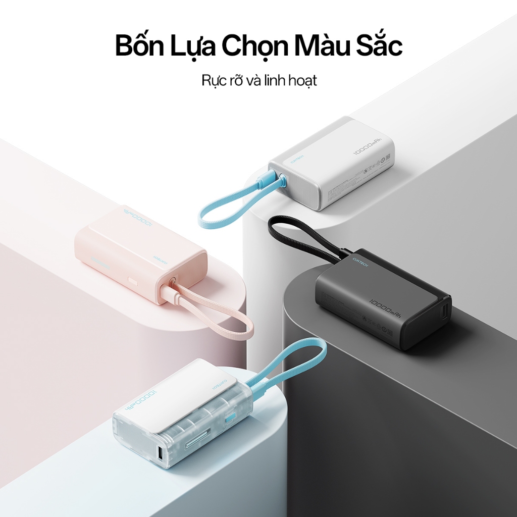 【Được chứng nhận CCC】CUKTECH Pin Dự Phòng Mini 10000mAh Sạc Nhanh 30W – Tích Hợp Dây Hỗ Trợ iP 16/15/14 | BigBuy360 - bigbuy360.vn