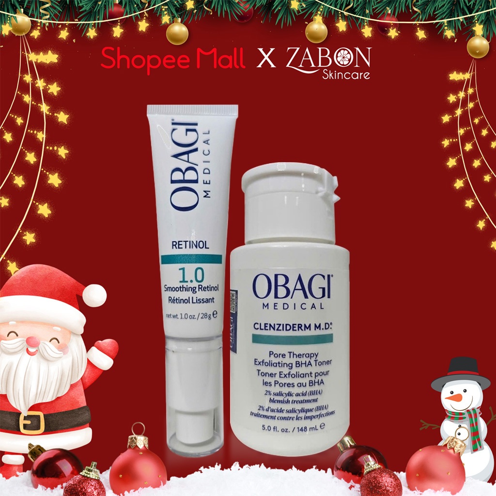 Bộ đôi dưỡng da Toner BHA Giảm Mụn Obagi Clenziderm M.D 148ml và Kem Chống Lão Hóa & Tái Tạo Da Obag