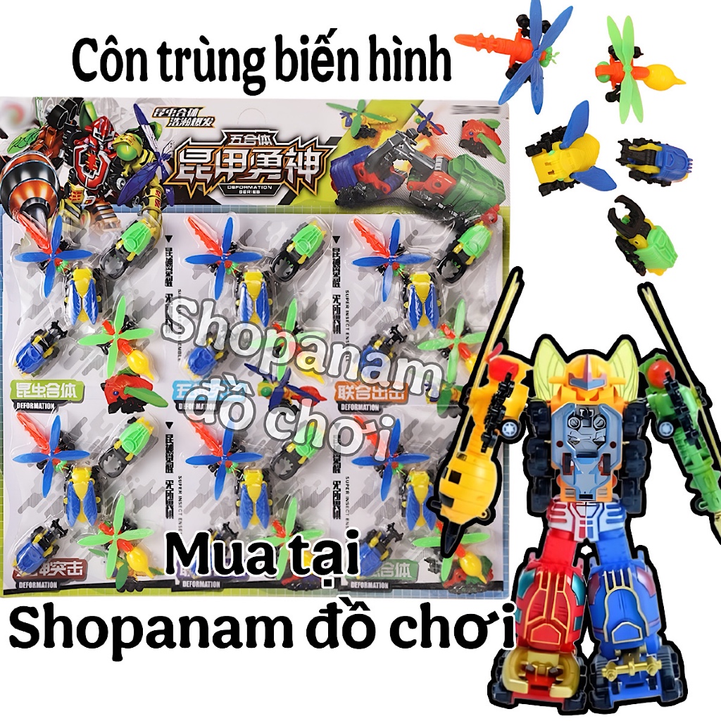 Vỉ 30 con bọ siêu thú biến hình robot bán tại shopanamdochoi.com