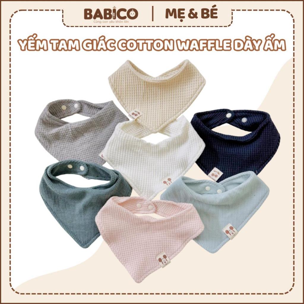 Yếm Tam Giác Cotton Waffle Babico Dày Dặn Và Mềm Mại Giữ Ấm Cổ Cho Bé Từ 0-24 Tháng