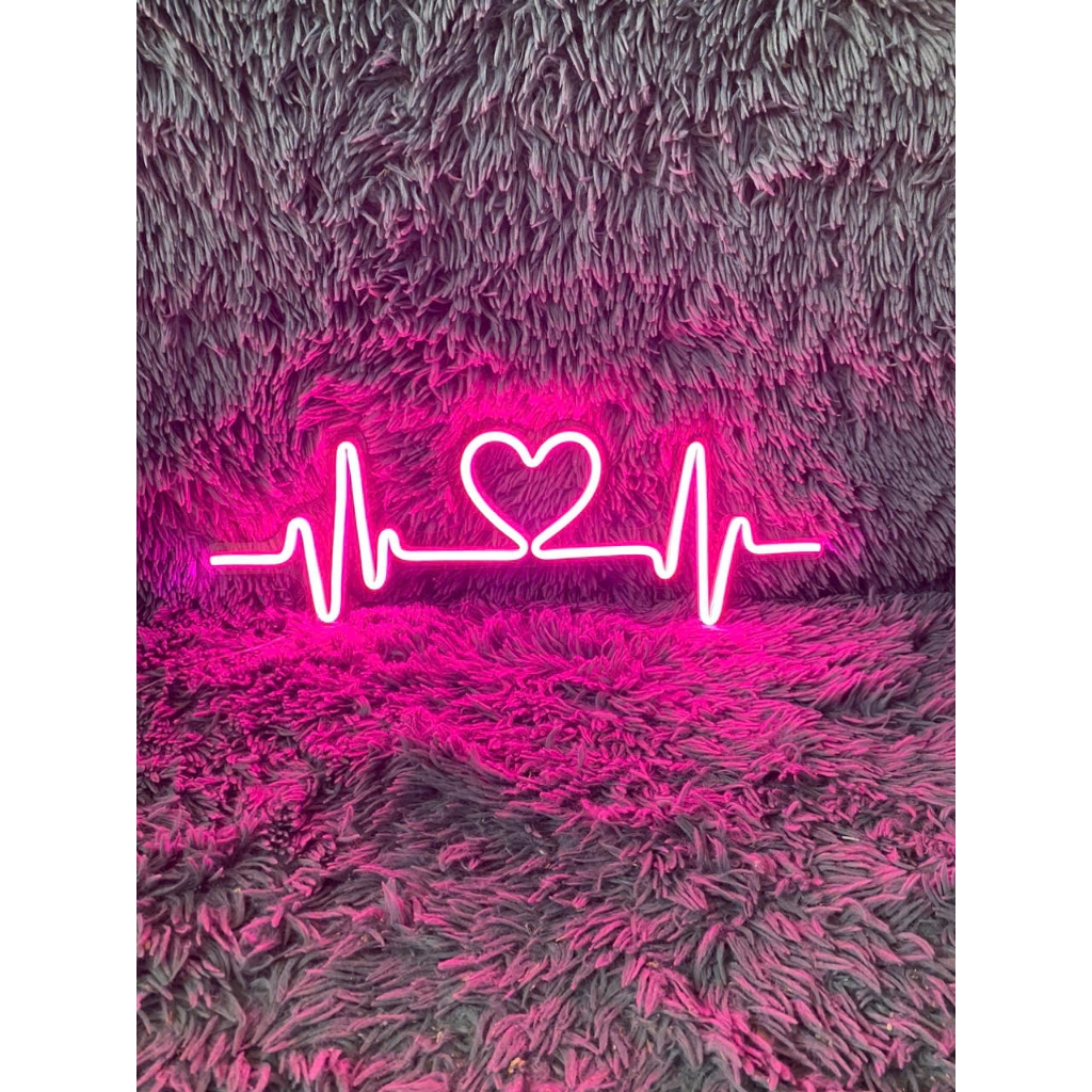 Đèn Neon Nhịp Tim Led( 48x19cm) - Trang Trí Phòng Ngủ- Quán Bar- Studio