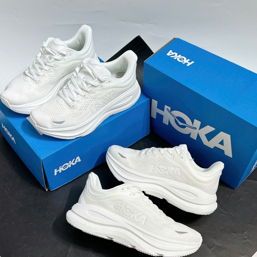 Giày Chạy Bộ Nam HOKA Bondi 9 - Trắng