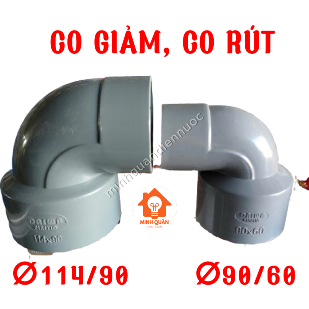 Co giảm nhựa nối ống nước, Co rút nhựa PVC phi 90/60, 114/90mm