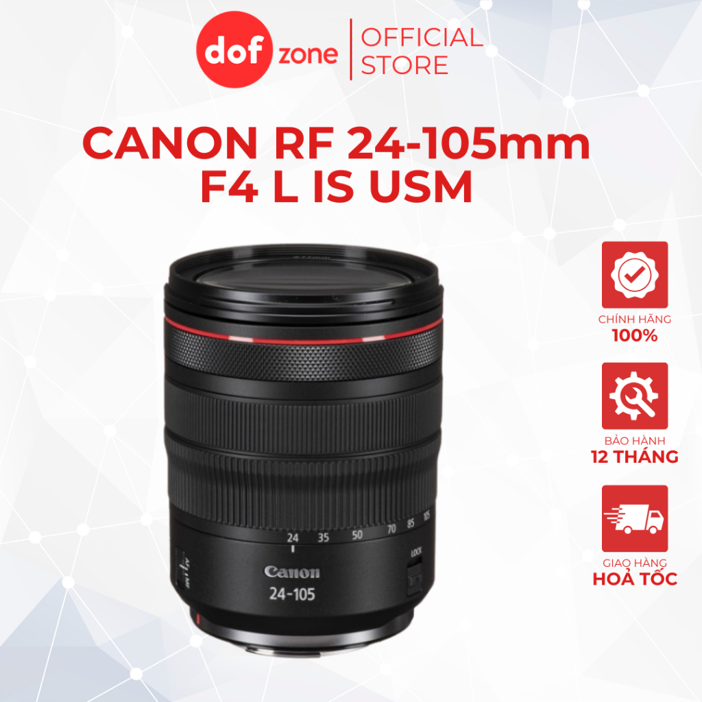 Ống kính Canon RF 24-105mm F4 L IS USM BH 24 Tháng