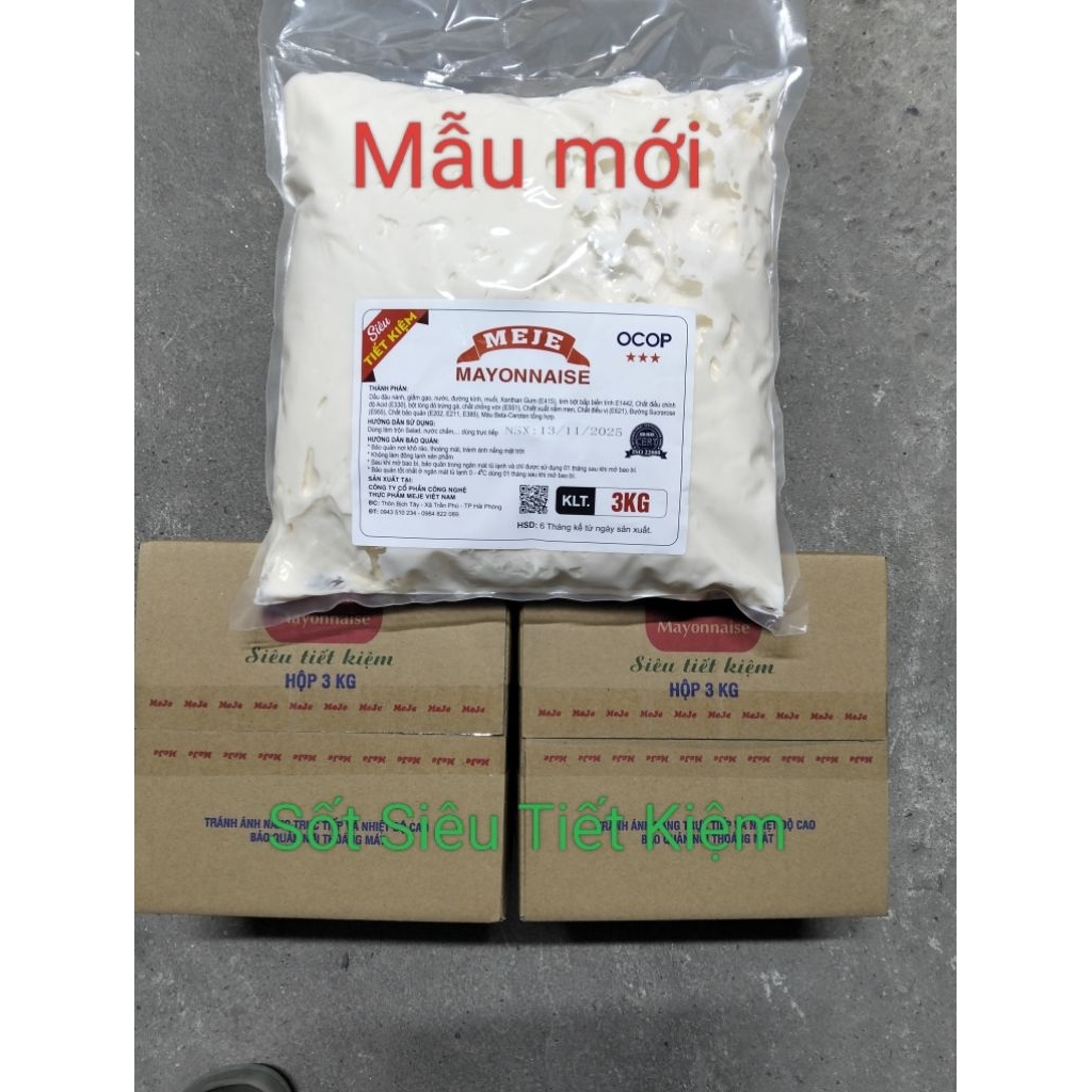 Sốt mayonnaise MEJE (Siêu Tiết Kiệm) bịch 3kg