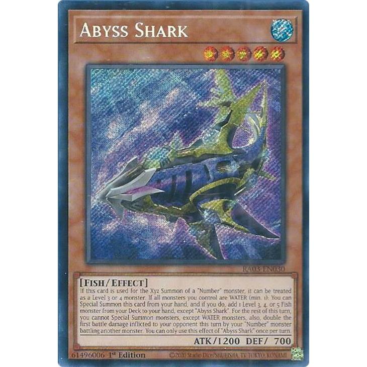Thẻ Bài YuGiOh Mã RA03-EN030 - Abyss Shark - Effect Monster - Secret Rare