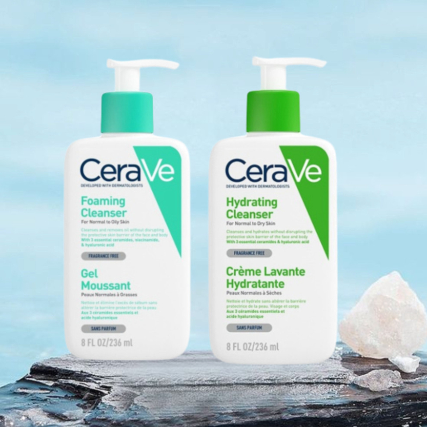 Sữa rửa mặt Cerave 236ml dưỡng ẩm sữa rửa mặt cho da dầu mụn, da khô, da nhạy cảm