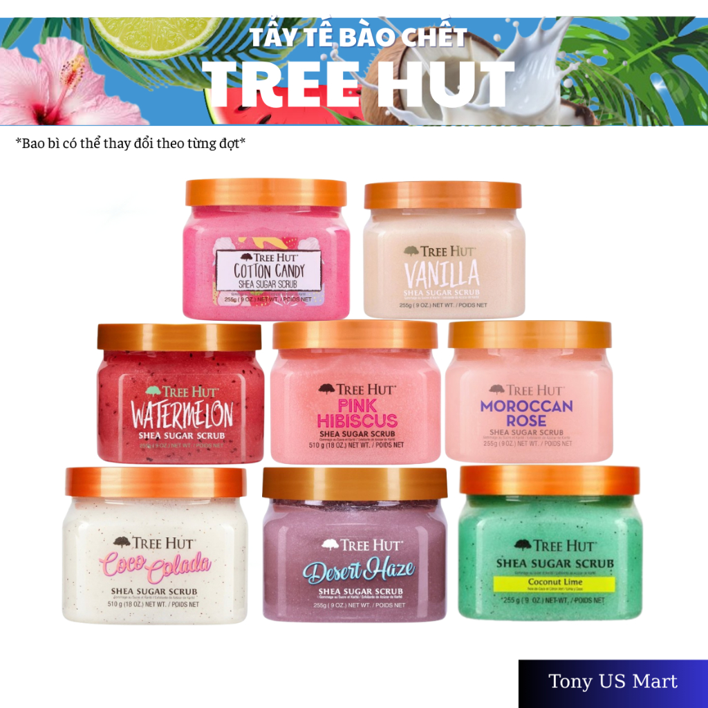 Tree Hut Tẩy Tế Bào Chết Body 510g – Phiên Bản Mỹ – Hương Siêu Thu Hút – Tony US MART