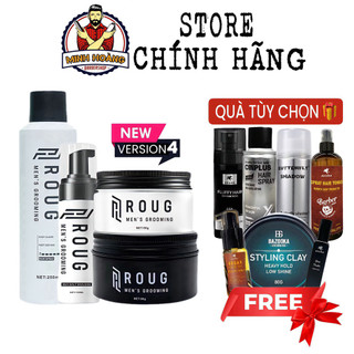   MUA 1 TẶNG 2  Sáp vuốt tóc Roug V4 Matt Clay,Matte Clay Roug trắng Roug đen Gôm xịt tóc Roug Bọt tạo kiểu Roug 