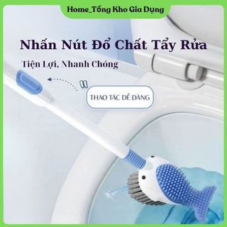  Bàn Chải Cọ Vệ Sinh Bồn Cầu Silicon Cá Heo 360 Độ ,Giá Đỡ Hút Chân Không ,Có Ngăn Chứa Nước Tẩy ,Cọ Sạch Mọi Ngóc Ngách. 
