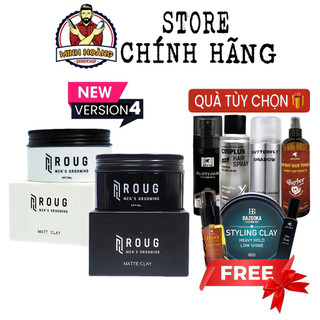   MUA 1 TẶNG 2  Sáp vuốt tóc Roug V4 Matt clay Roug Matte clay sáp Roug trắng Roug đen chính hãng 
