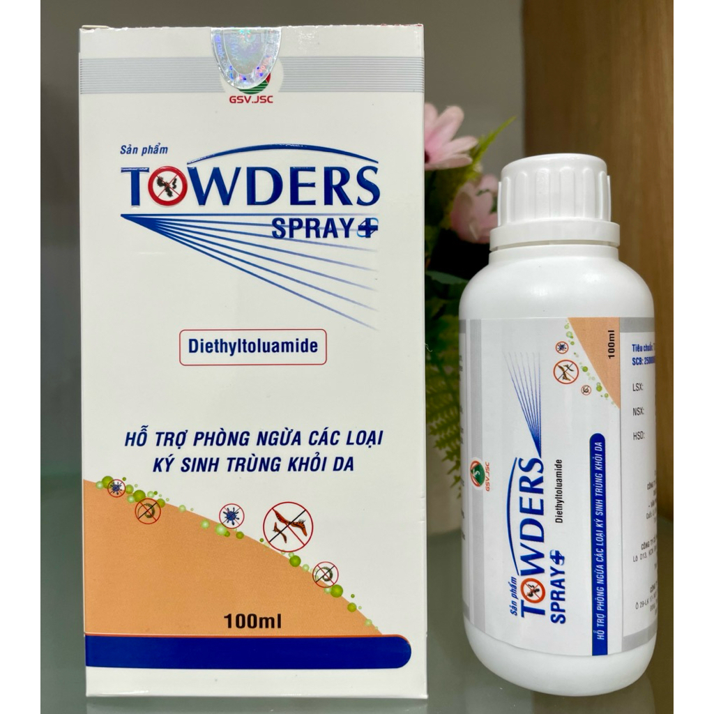 ( Mẫu mới) Xịt Towders (spray+)100ml và Towders Plus spray 100ml