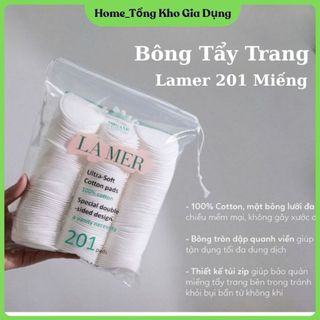  Combo 2 Túi Bông tẩy trang Lamer  201 miếng  100 % Cotton siêu dai mềm mịn thấm hút an toàn cho da 
