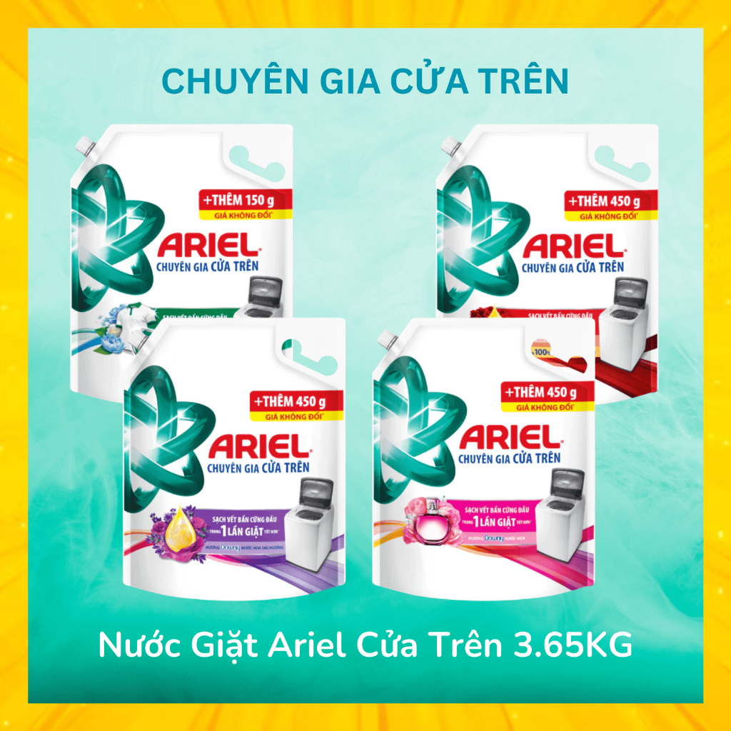 Nước Giặt Ariel 3.65KG Chuyên Gia Cửa Trên - Hương Downy Nước Hoa - Hàng Chính Hãng