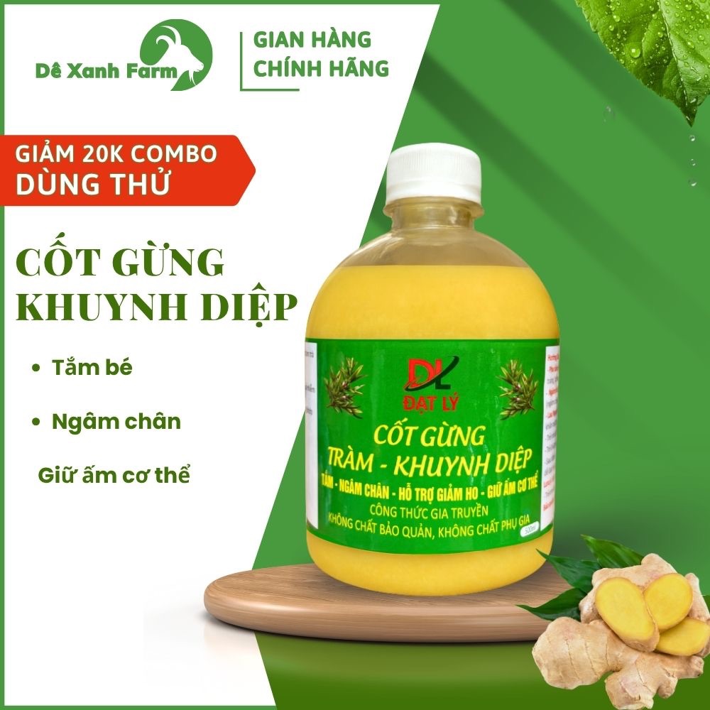 Cốt Gừng Tràm Khuynh Diệp Đạt Lý Tắm Bé, Ngâm Chân Chai 500ml
