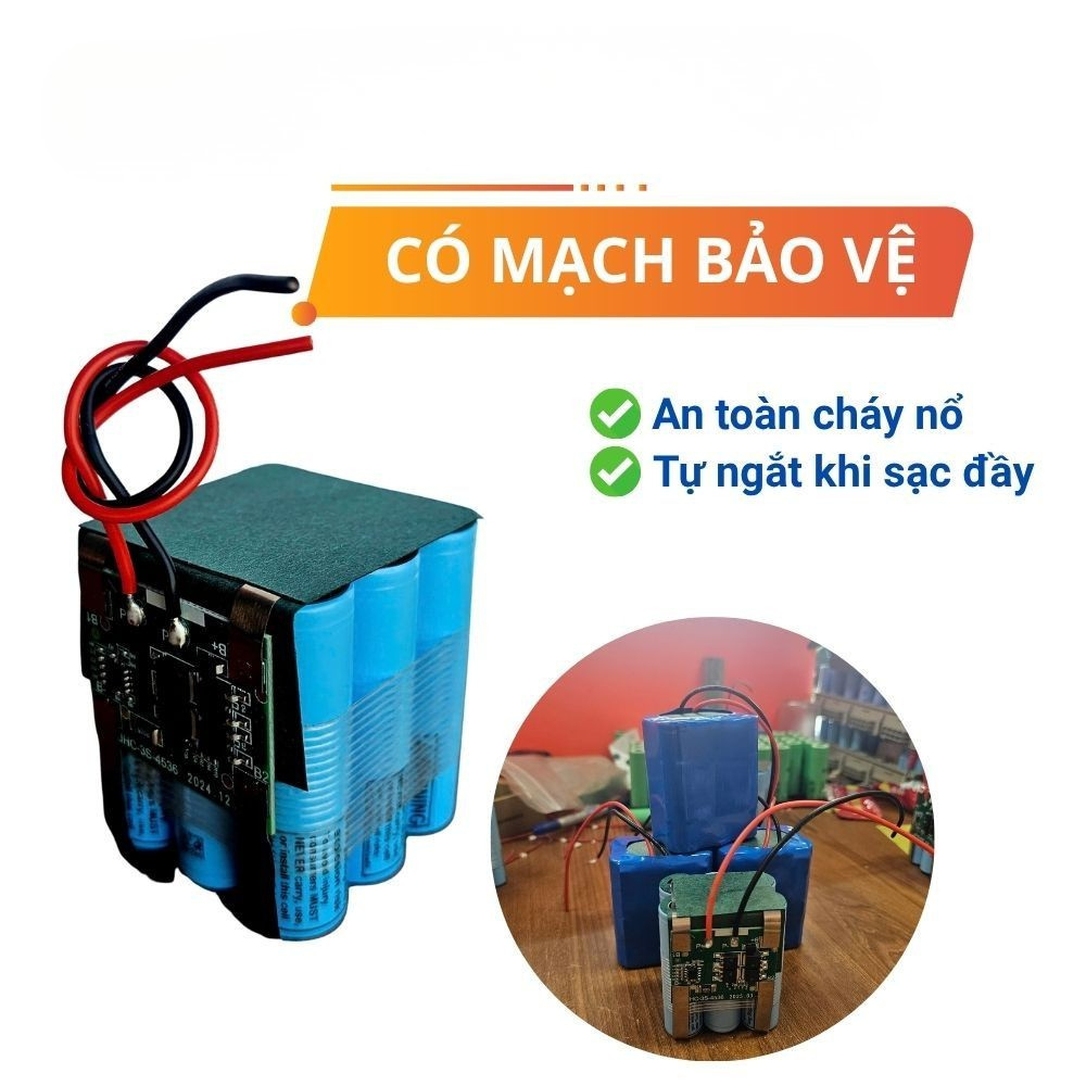 Pin quạt tích điện 12V-9000mAh Smart Energy cho quạt tích điện, quạt chân quỳ chạy 6 tiếng