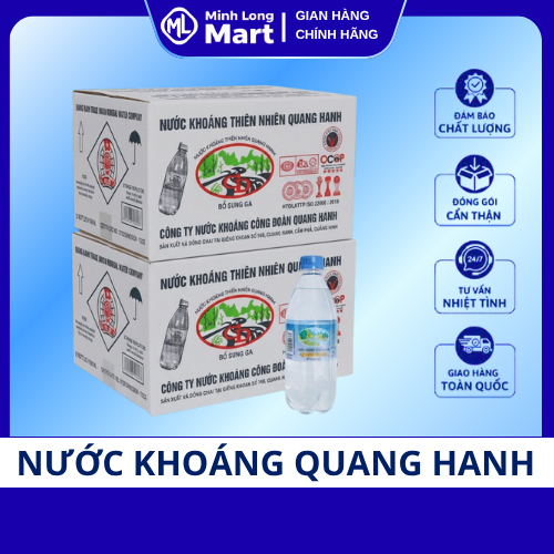 Nước Khoáng Quang Hanh 500ml Thùng 20 Chai – Nước Khoáng Quang Hanh Có Ga – Nắp Xanh – Bù Khoáng Nha