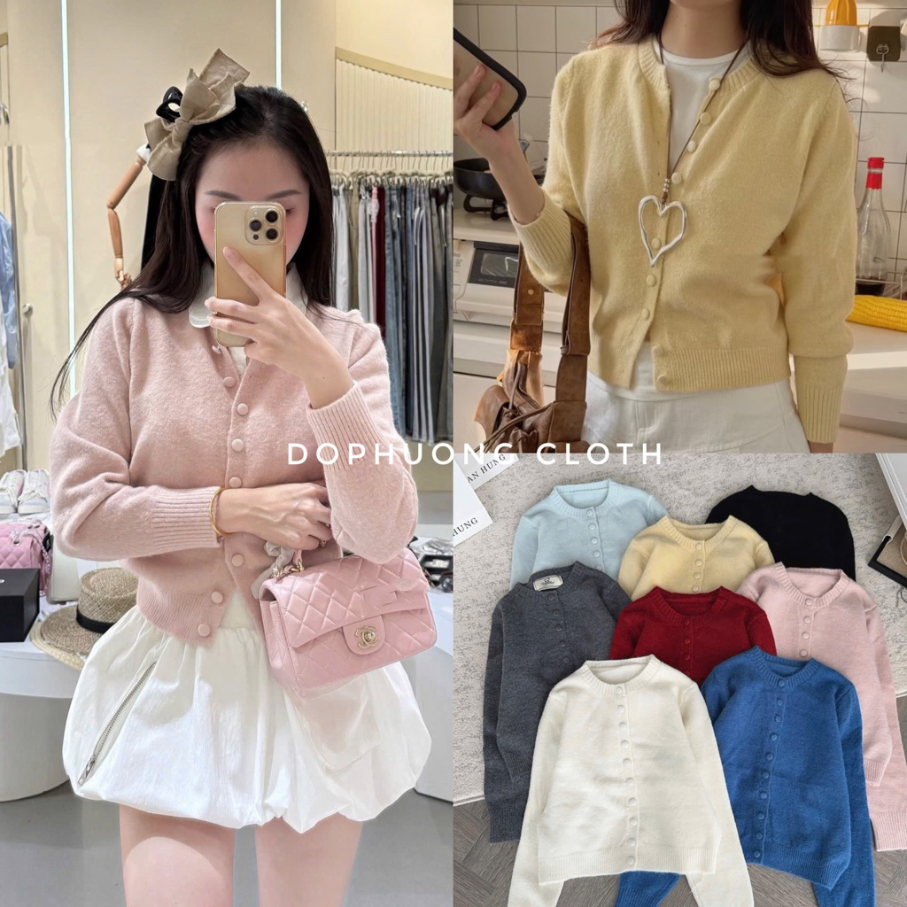 (Hàng QC L1 sẵn) Áo cardigan len lông thỏ mịn chất dày dặn CÚC BỌC tone màu pastel nhẹ nhàng phù hợp cho mùa đông lễ tế | BigBuy360 - bigbuy360.vn