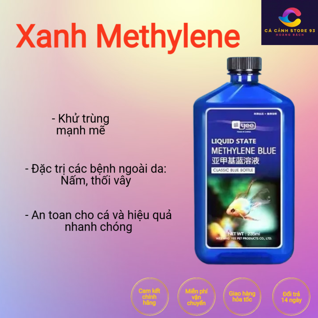 Dung dịch khử trùng, đặc trị các bệnh ngoài da cho cá cảnh Methylene Blue 235ml