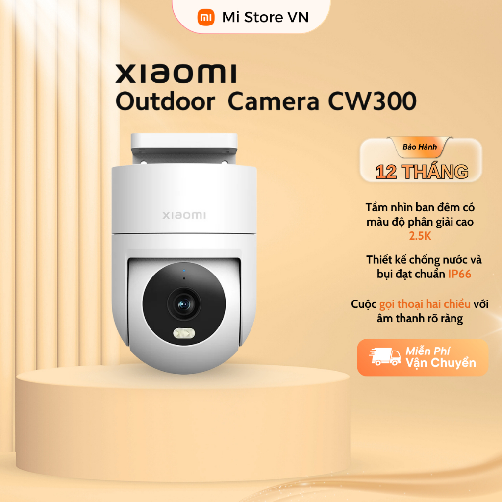 Camera ngoài trời Xiaomi Outdoor Camera CW300 EU 360 độ 4MP - Bảo Hành Chính Hãng 12 Tháng