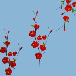 Cành hoa đào kẽm nhung trang trí