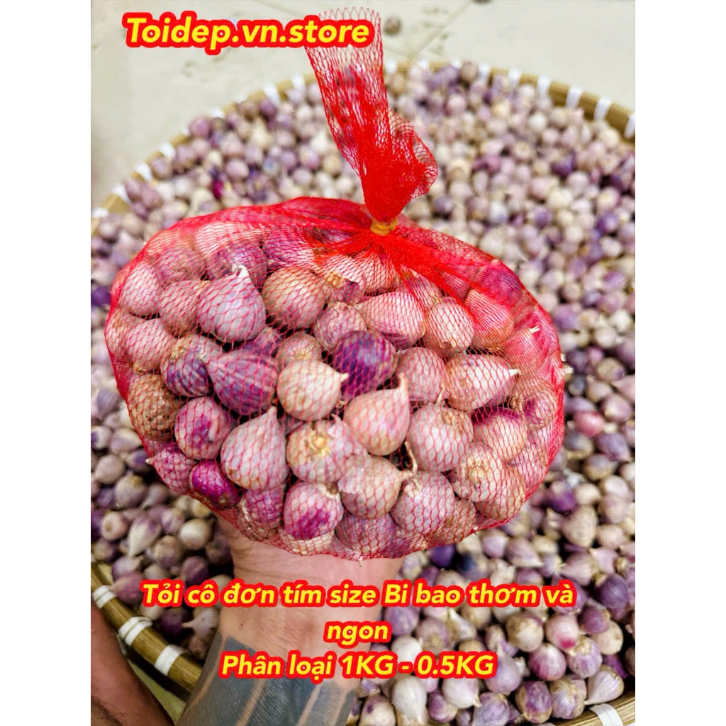 Tỏi cô đơn sơn la size nhỏ tím đẹp bao thơm ngon giòn chất lượng đạt chuẩn organic VN,tỏi đen.
