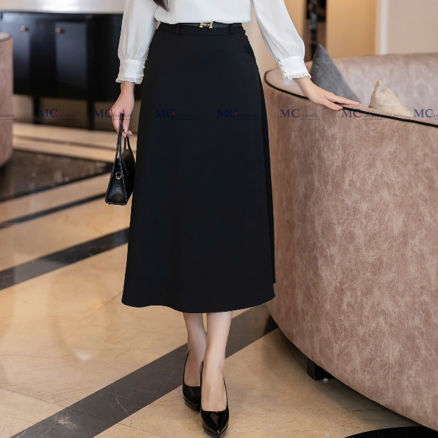 [Hàng thiết kế] chân váy xòe dáng dài kèm đai lưng sang chảnh mcfashion chất dior mềm mịn 124