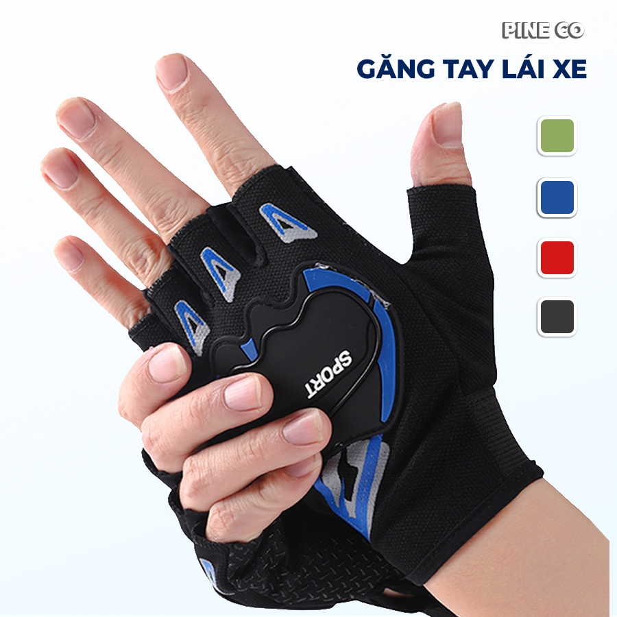 Găng Tay Đi Xe Máy Đi Ship Chống Trượt PINECO Nửa Ngón Bao Tay Chống Nắng Đi Xe Nam Nữ Thoải Mái Lái Xe.
