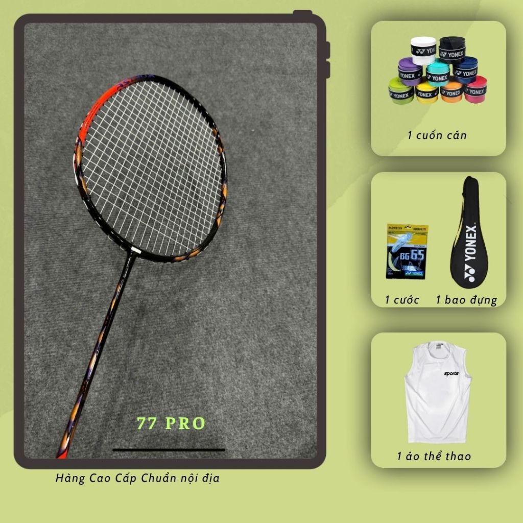 Vợt Cầu Lông YN 77 Pro Cao Cấp Căng Sẵn