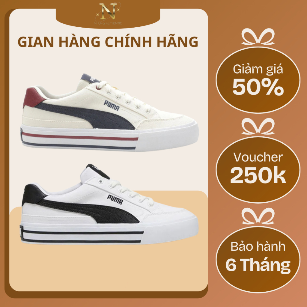 [𝙎𝘼𝙇𝙀 Chính Hãng] Giày Puma Court Classic Vulcanized AUTHENTIC. Giày Sneaker Puma Court Basic Nam Nữ