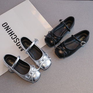  Giày búp bê đính nơ quai vuông lùi 2size phom to  da mềm êm cho bé gái phong cách hàn quốc 