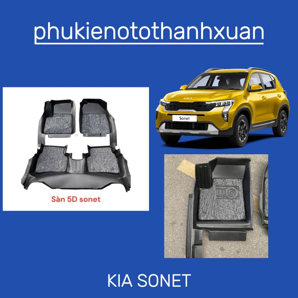 (KIA SONET)Thảm lót sàn nhựa KIA SONET 2022-2024 kèm rối cao cấp