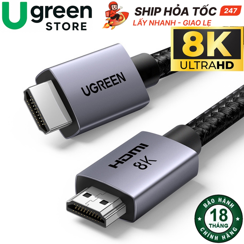Cáp HDMI 2.1 Ugreen HD150 HD171 chuẩn độ phân giải 8K60Hz - Hàng chính hãng