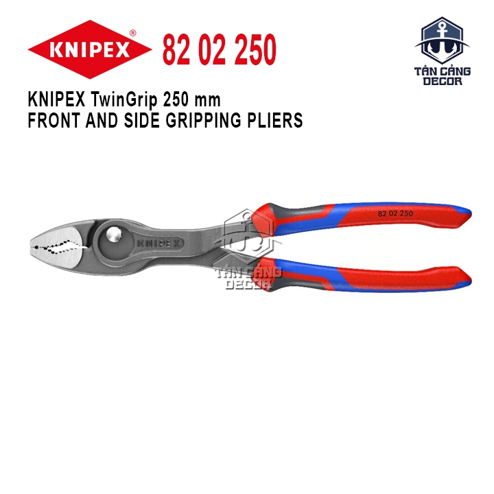 Kìm Knipex TwinGrip 82 02 250 – Kìm Mở Ốc Gỉ Sét Ø 5–27 mm