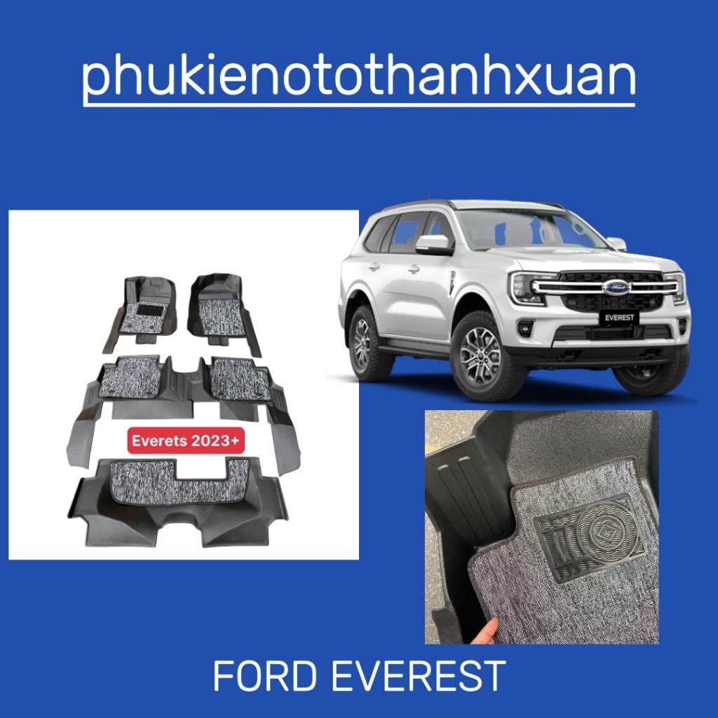 (FORD EVEREST)Thảm lót sàn nhựa Everest 2023-2025 kèm rối cao cấp