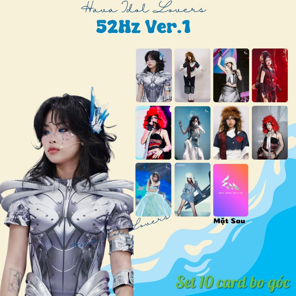 SET 10 Card Bo Góc 52Hz - "Tần Số Lạ" Gen Z | Photocard Visual Cá Tính tặng kèm Sleeve Sticker