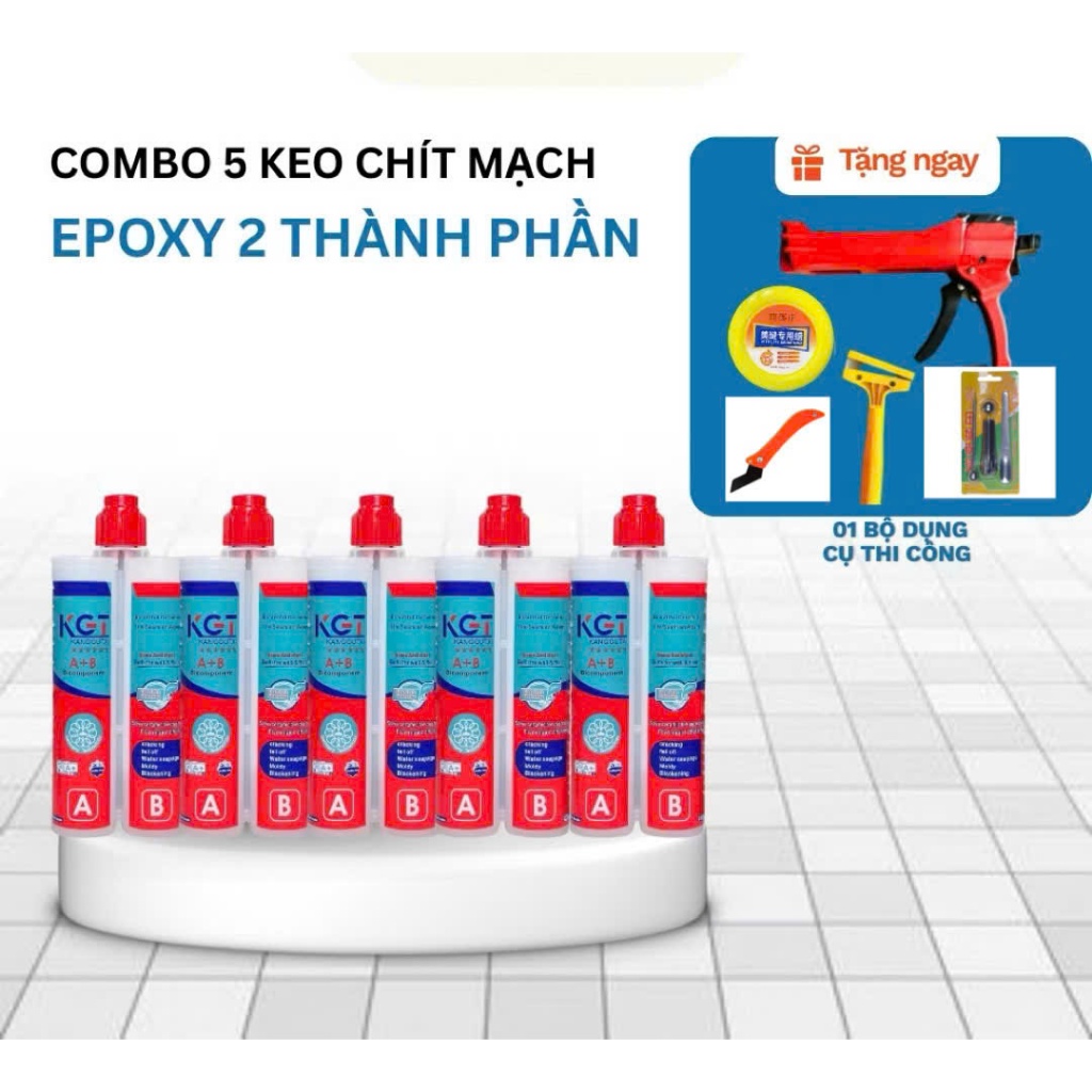 [ Combo 5 Chai Keo KGT] Keo Chà Ron KGT Cao Cấp 2 Thành Phần Chống Thấm, Chống Mốc, Chống Bám Bẩn ( 